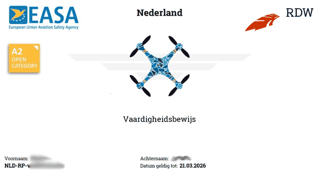 vliegbewijs EU Open A2